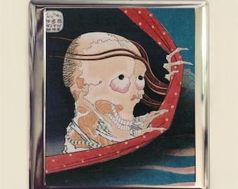 Japanese Woodblock Ghost Cigarette Case Business Card ID Holder Wallet Asian Art Japan Yurei-zu