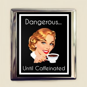 Estuche para cigarrillos con cafeína, tarjetero, billetera, retro, divertido, barista, cafeína