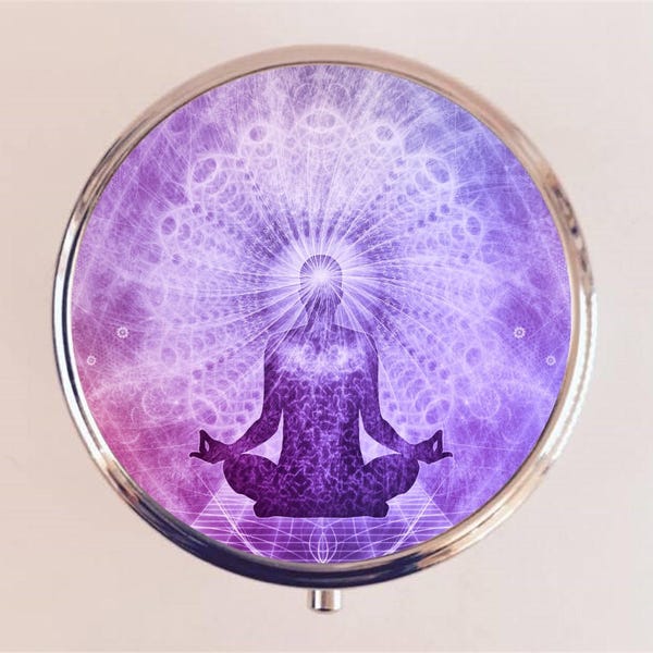 Meditation Pill Box Case Pillbox Holder Trinket New Age Buddhist Zen Yoga Buddhism Spiritual