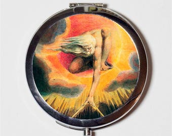 William Blake Ancient Days Compact Mirror - Painting Poet Poetry - Make Up Pocket Mirror for Cosmetics