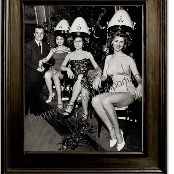 Hairdresser Art Print 8 x 10 - Retro Kitsch 1950's Women at Hair Salon - Beautician - Stylist