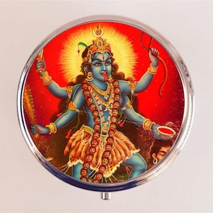 Kali Hindu Pill Box Case Pillbox Holder Trinket Box Hinduism Goddess
