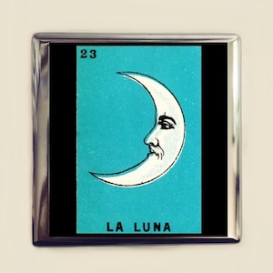 La Luna Mond Zigarettenetui Visitenkarte Ausweishalter Geldbörse Loteria Mexikanische