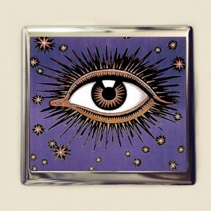 Franz Von Stuck Eye Cigarette Case Business Card ID Holder Wallet Occult Mystical Fine Art Painting All Seeing Eye