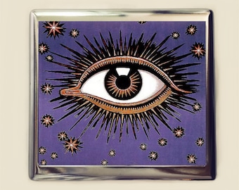 Franz Von Stuck Eye Cigarette Case Business Card ID Holder Wallet Occult Mystical Fine Art Painting All Seeing Eye