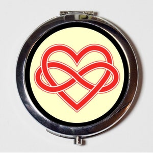 Polyamory Compact Mirror - Nonmonogamy Non-monogamous Infinite Love Heart - Make Up Pocket Mirror for Cosmetics