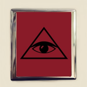 All Seeing Eye Cigarette Case Business Card ID Holder Wallet Occult Illuminati Esoteric Freemasonry