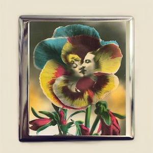 Flapper Romanze Zigarettenetui Visitenkarte Ausweishalter Wallet Art Deco 1920s Jazz Age Roaring 20s Flower