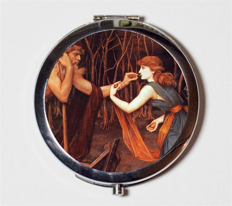 Persephone Compact Mirror Greek Mythology Goddess Hades Myth Make Up Pocket Mirror for Cosmetics image 1