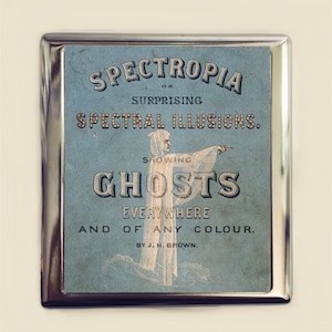 Vintage Ghost Book Cigarette Case Business Card ID Holder Spirits Spiritualism Occult Paranormal Ghosts