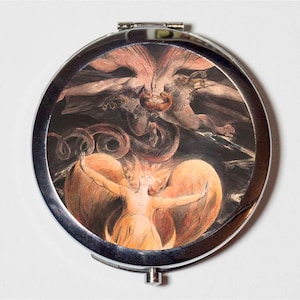 William Blake Red Dragon Compact Mirror - Painting Poet Poetry - Make Up Pocket Mirror for Cosmetics