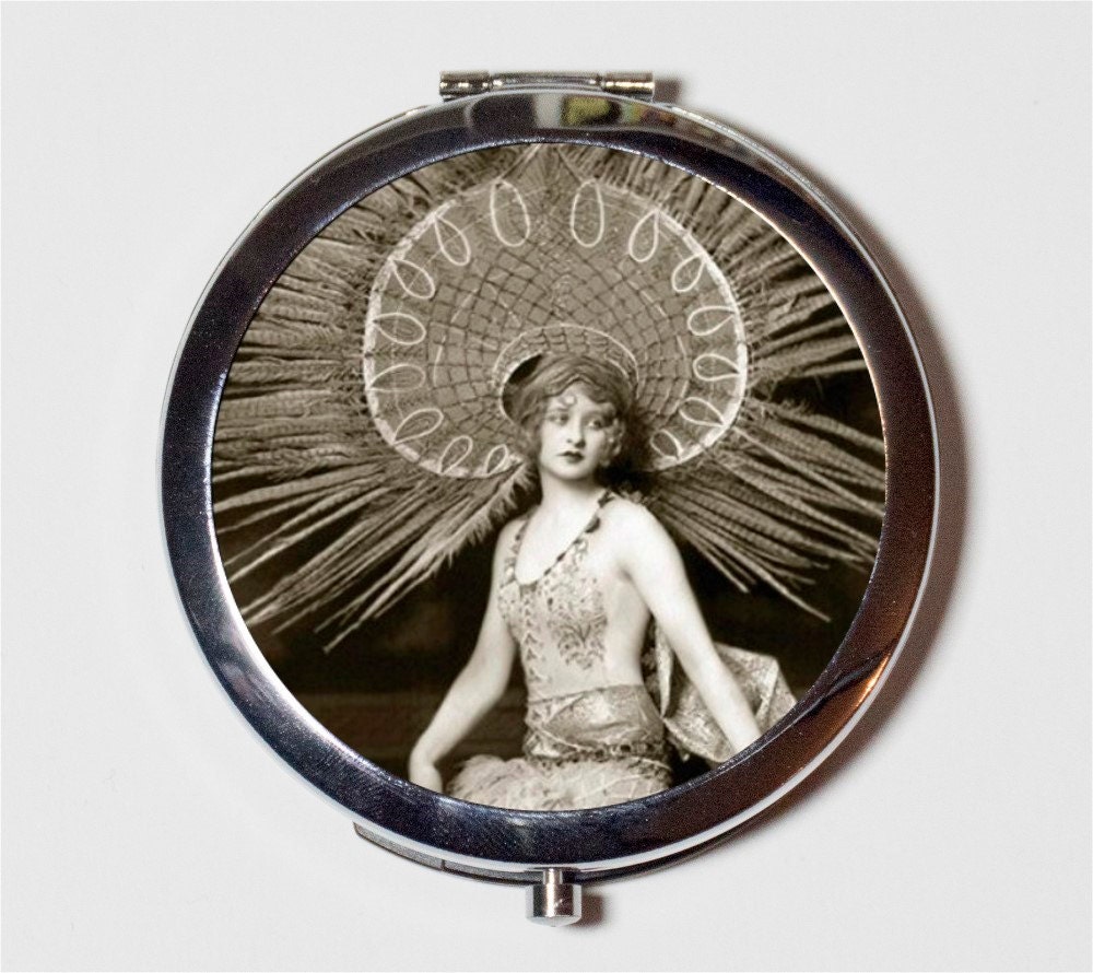 Art Deco Flapper Follies Compact Mirror - 1920's Jazz Age Roaring