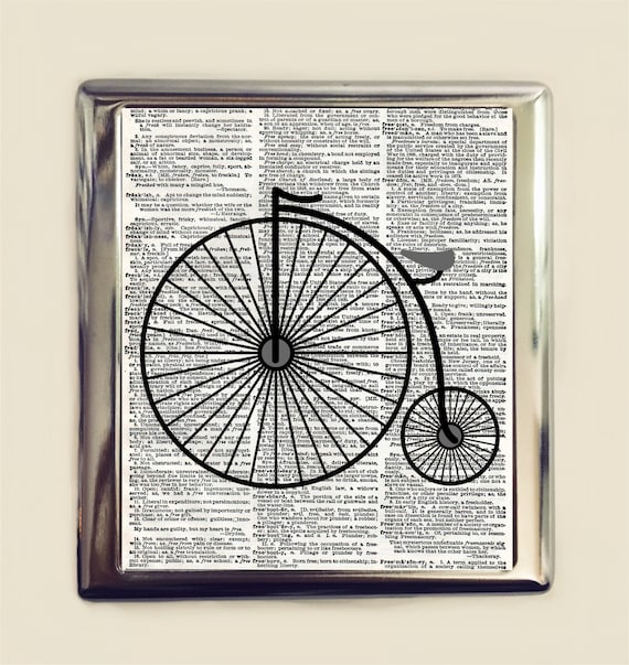 High Wheel Bike Cigarette Case Business Card ID Holder Wallet Victorian  Bicycle Bike Riding Cyclist