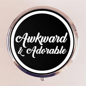 Awkward and Adorable Pill Box Case Pillbox Holder Trinket Funny Introvert Social Anxiety Anxious People Introversion