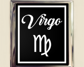 Virgo Zodiac Sign Cigarette Case Business Card ID Holder Astrology Astrological New Age Spirituality