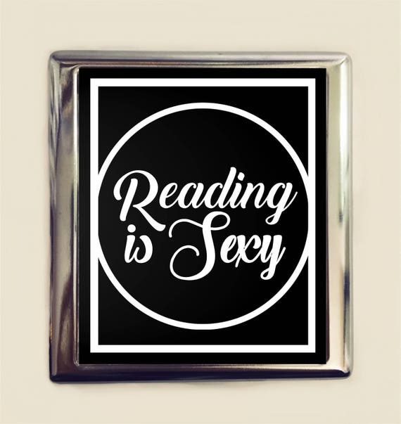 sexy cigarette case Reading is Sexy Cigarette Case Business Card ID Holder Wallet Nerd Reader  Book Lover Librarian Bibliophile Sapiosexual