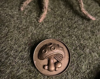 Mushroom Metal Brooch Pinback Mushrooms Whimsical Forest