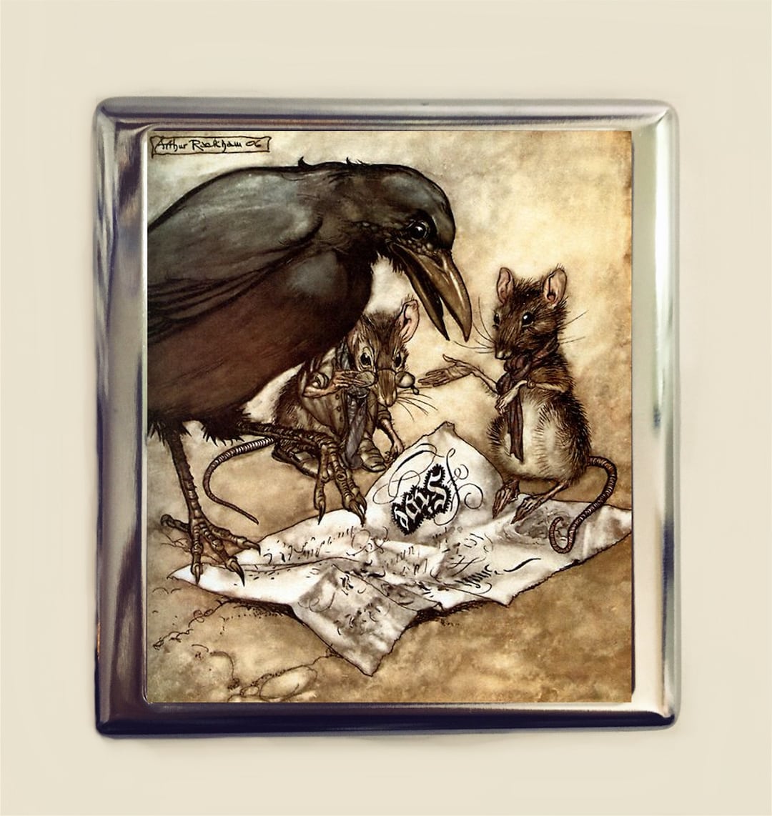 Rackham Crow and Mouse Cigarette Case Business Card ID Holder Wallet ...