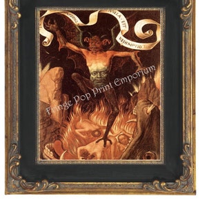 Demon in Hell Art Print 8 x 10 Horror - Memling - Renaissance - Dark Art - Goth