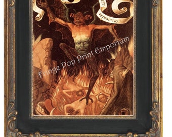 Demon in Hell Art Print 8 x 10 Horror - Memling - Renaissance - Dark Art - Goth