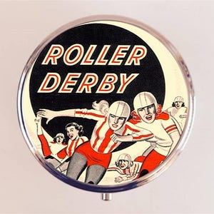 Roller Derby Pill Box Fall Pillbox Halter Schmuck Derby Girl Jammer