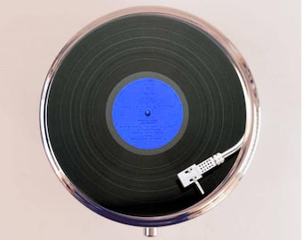 Turntable Pill Box Case Pillbox Holder Trinket Stash Box Record Player Pop Art LP Vinyl