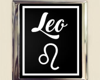 Leo Zodiac Sign Cigarette Case Business Card ID Holder Wallet Astrology Astrological New Age Spirituality