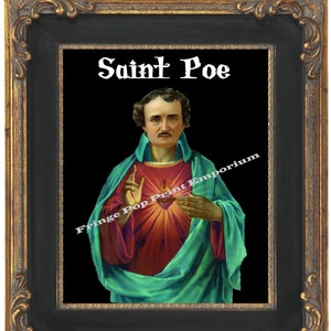 Saint Edgar Allan Poe Goth Art Print 8 x 10 - Lowbrow Art