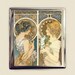Alphonse Mucha Primrose and Feather Cigarette Case Business Card ID Holder Ivy Art Nouveau Art Deco Art Flapper Edwardian Boho Bohemian 
