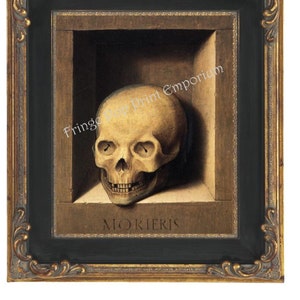 Impression d'art portrait mort tête de mort 8 x 10 horreur - Memling - Renaissance - art sombre - gothique