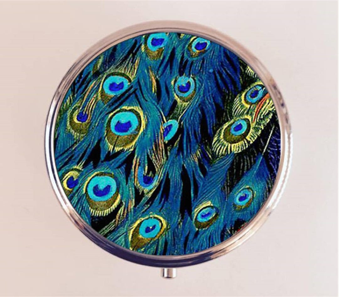Pillbox with feather towers Amazon.com: Houder Designer Pill Box - Decorative Pill Case  main image 4