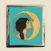 Moon Kiss Cigarette Case Business Card ID Holder Wallet Kissing Romance Romantic Crescent Moon Fantasy Whimsical Celestial 