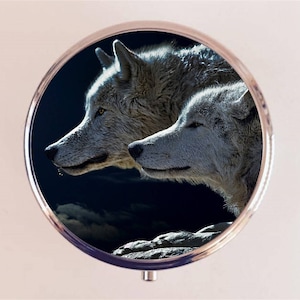 Wolf Pill Box Case Pillbox Holder Trinket Wolves Animal Photography Spirit Animal