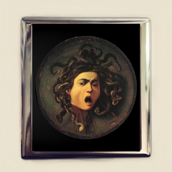 Medusa Cigarette Case Business Card ID Holder Wallet Fine Art Painting Greek Mythology Caravaggio