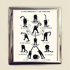 フレンチキャット シガレットケース 名刺 ID ホルダー ウォレット Le Chat Domestique Et Son Caractere