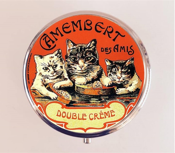 フランスの猫のピルボックスケース ピルボックスホルダー 小物入れ 