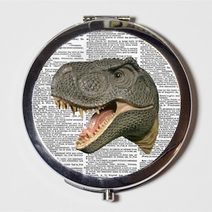 T-Rex Dinosaur Compact Mirror - Dinosaurs Pop Art - Make Up Pocket Mirror for Cosmetics