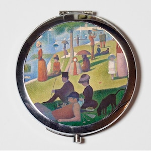 A Sunday on La Grande Jatte Compact Mirror - Georges Seurat Post Impressionist Fine Art - Make Up Pocket Mirror for Cosmetics