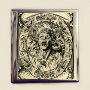 Estuche para cigarrillos Memento Mori Tarjetero Tarjetero Monedero The Damned Goth Arte gótico oscuro