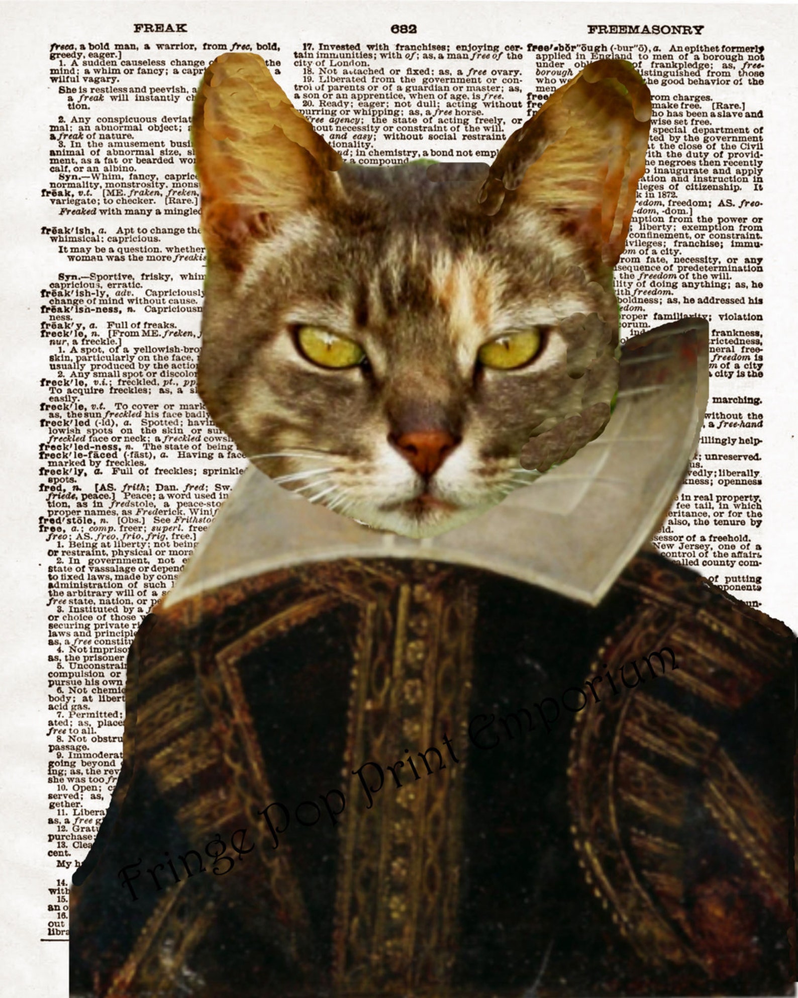 Shakespeare Cat Art Print 8 X 10 Dictionary Page Kitty as | Etsy