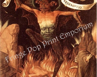 Demon in Hell Art Print 8 X 10 Horror - Memling