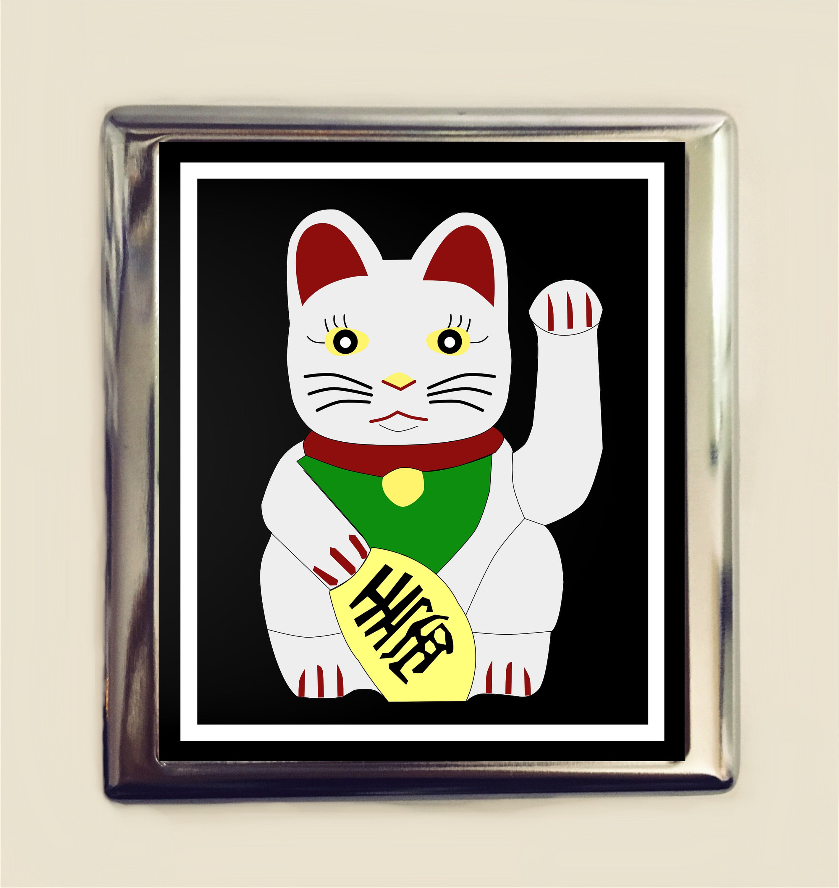 Maneki Neko Cigarette Case Business Card ID Holder Wallet Japanese