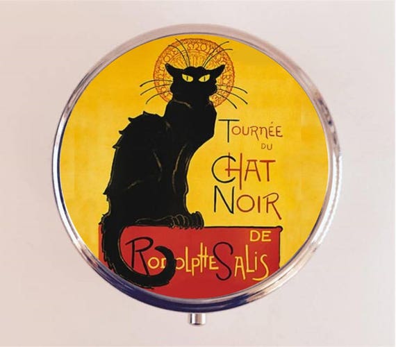 Chat Noir Pilule Boite Pilulier Etui Porte Bijou Cachette Etsy