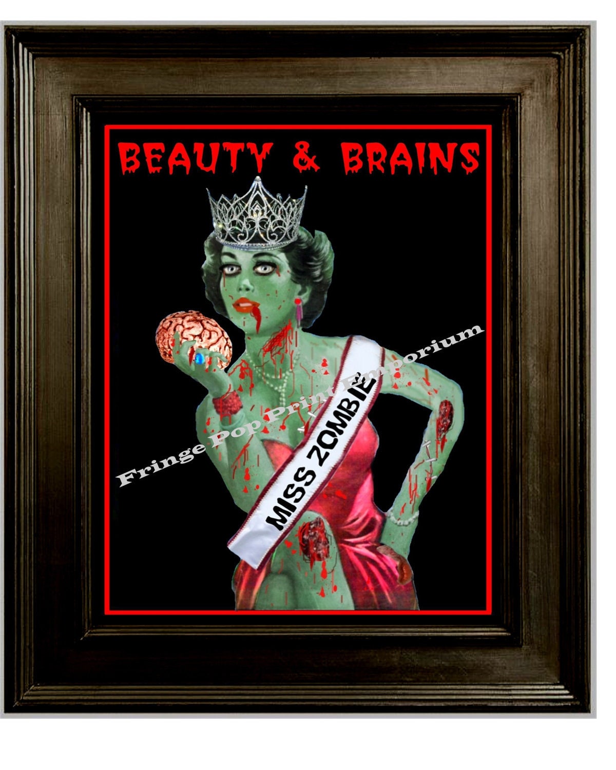 Zombie Queen Miss Zombie Art Print 8 X 10 - Beauty Pageant Beauty