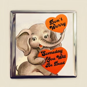 ExistENTielle Dread Elefant Zigarettenetui Visitenkarte Ausweis Halter Geldbörse Schwarz Humor Lustiges Retro Memento Mori