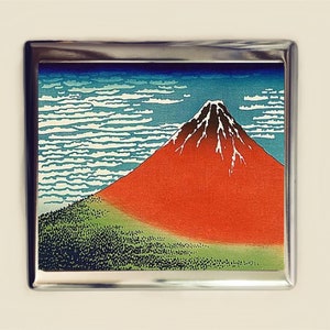 Japanese Mt. Fuji Woodblock Cigarette Case Business Card ID Holder Wallet Japan Landscape Asian Art