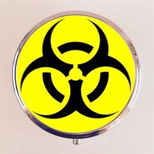 Biohazard Pill Box Case Pillbox Holder Trinket Punk Pop Art