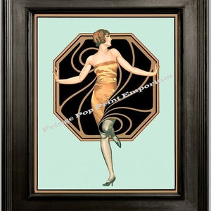 Art Deco Flapper Woman Art Print 8 x 10 Classic Image 1920s image 1