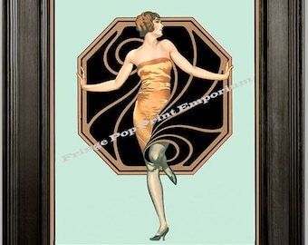 Art Deco Flapper Woman Art Print 8 x 10 - Classic Image - 1920s