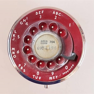 Rotary Telephone Pill Box Case Pillbox Holder Trinket Phone Red Dial Pop Art Retro